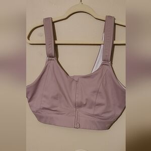 VFUS Tan Zip-Front Sports Bra Velcro Straps